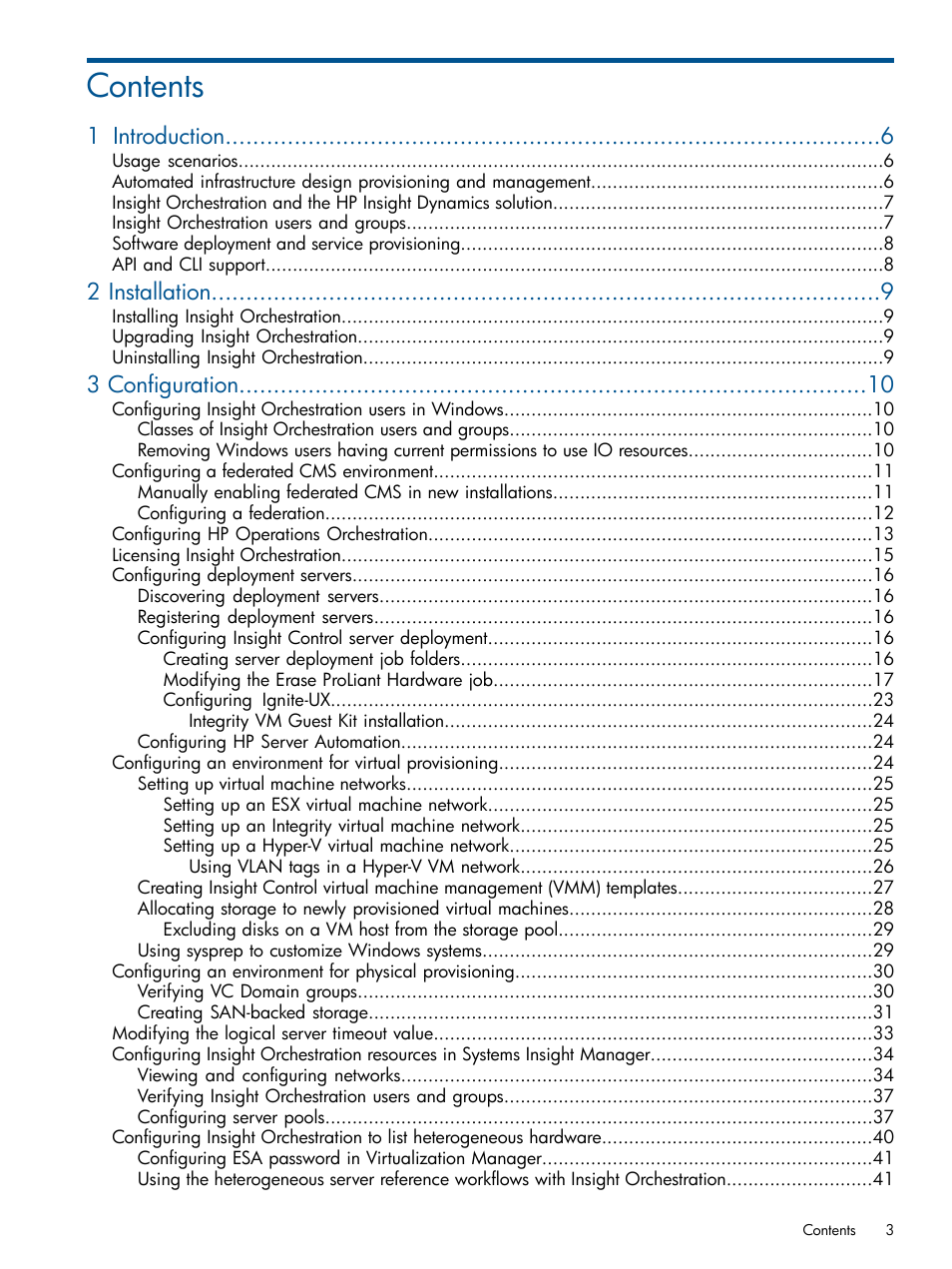 HP Matrix Operating Environment Software User Manual | Page 3 / 137
