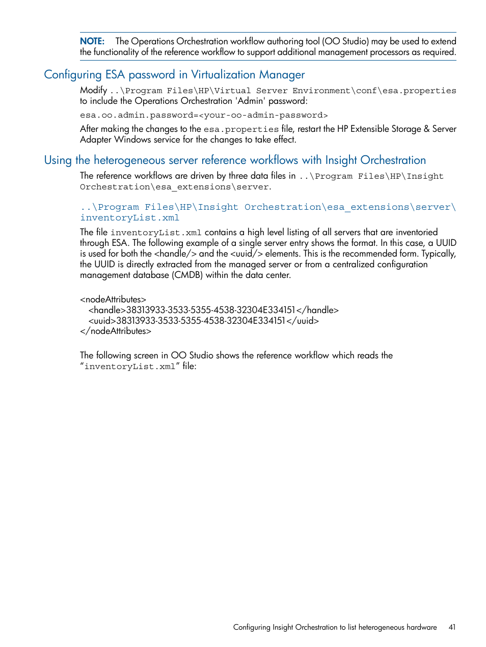 Configuring esa password in virtualization manager | HP Matrix Operating Environment Software User Manual | Page 41 / 137