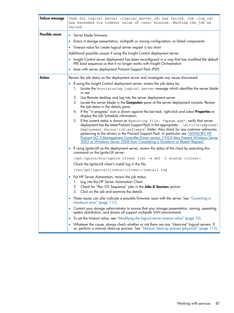 HP Matrix Operating Environment Software User Manual | Page 87 / 137