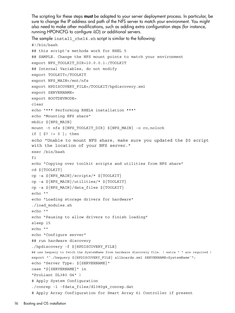 HP Scripting Toolkit for Linux User Manual | Page 16 / 68