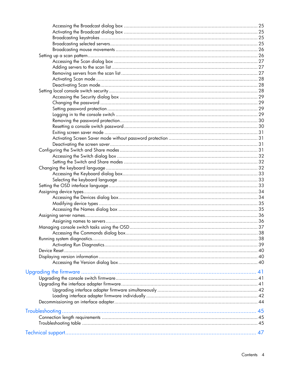 HP Compaq Server Console Switches User Manual | Page 4 / 54