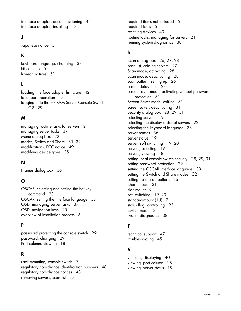 HP Compaq Server Console Switches User Manual | Page 54 / 54