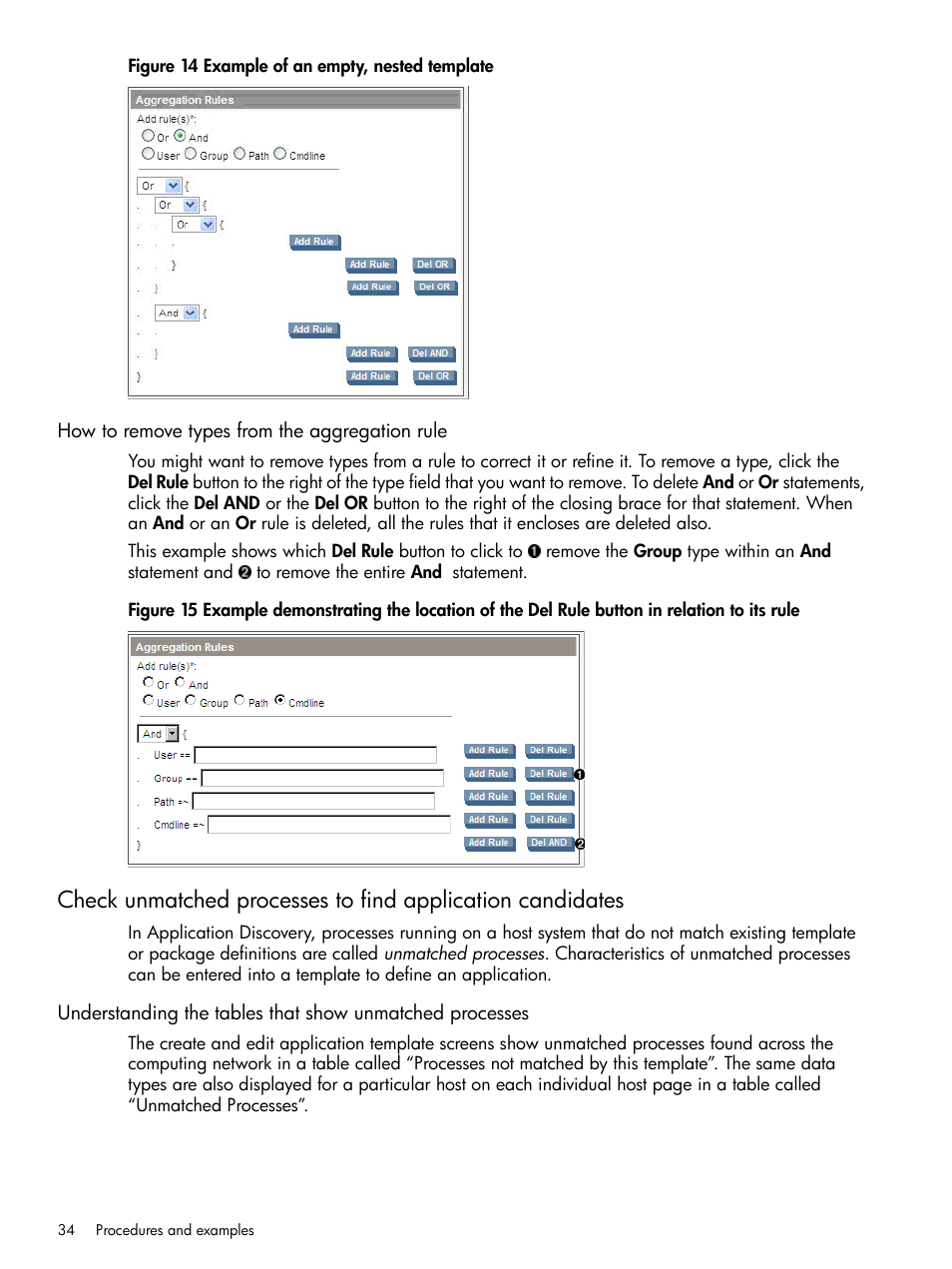 How to remove types from the aggregation rule | HP Matrix Operating Environment Software User Manual | Page 34 / 79