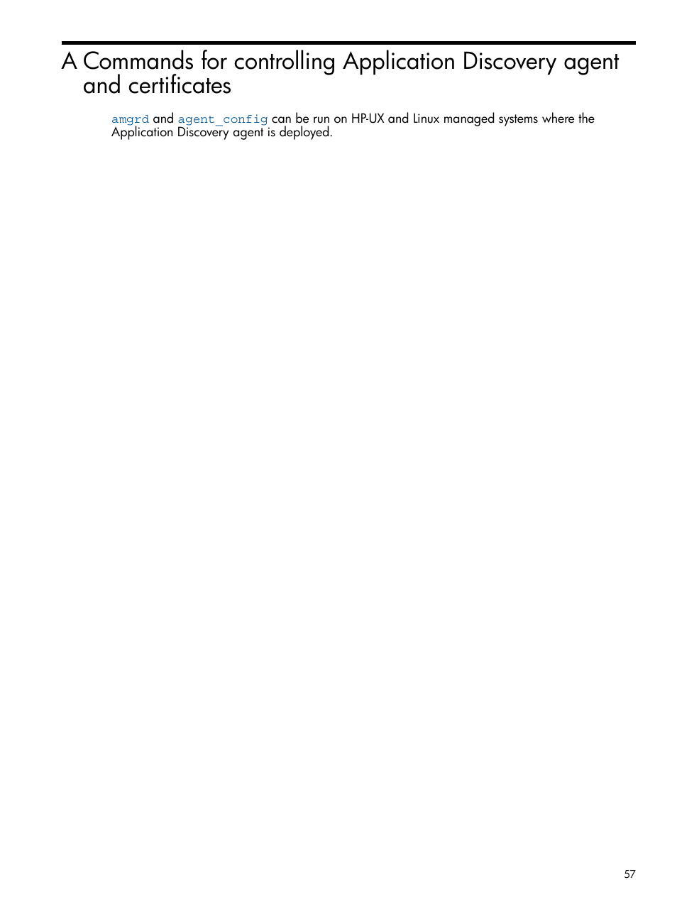 Commands for | HP Matrix Operating Environment Software User Manual | Page 57 / 79