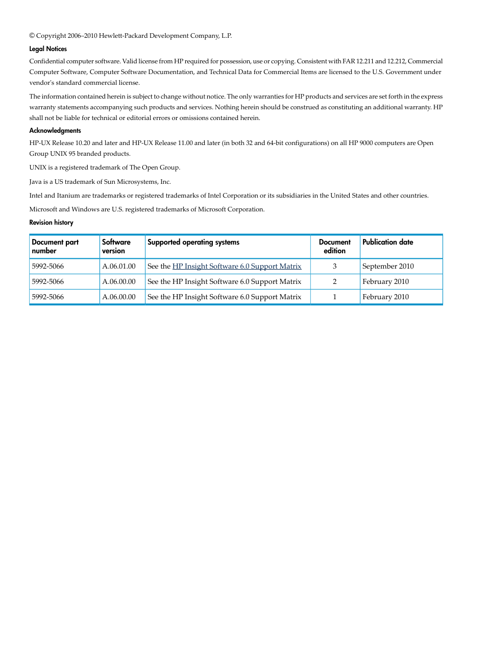 HP Matrix Operating Environment Software User Manual | Page 2 / 104