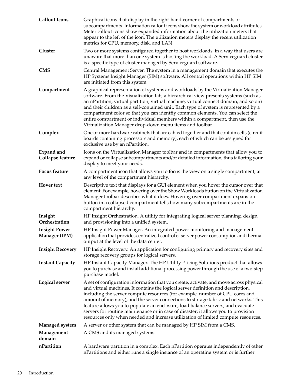 HP Matrix Operating Environment Software User Manual | Page 20 / 104