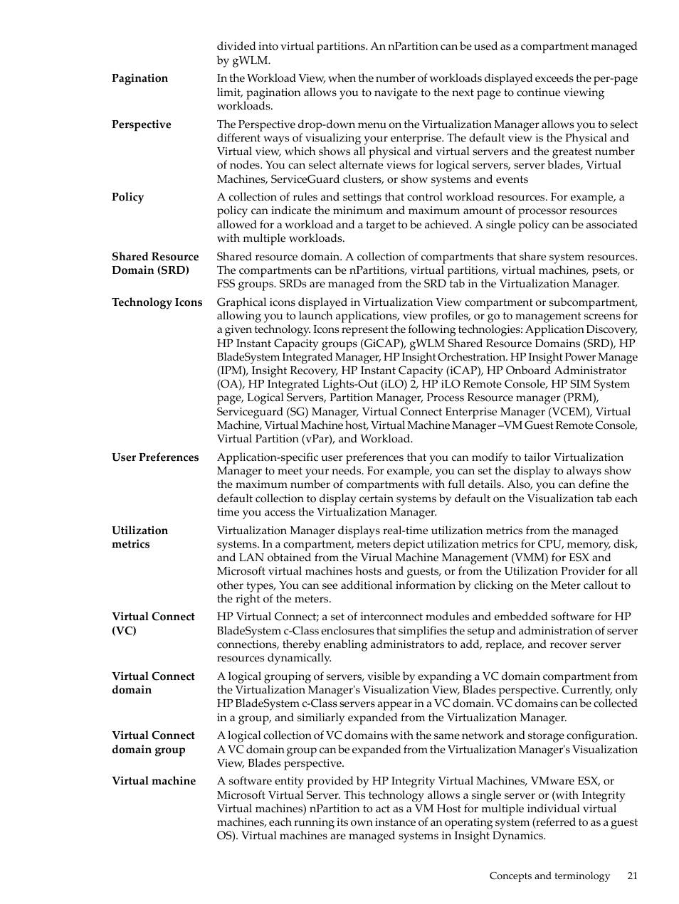 HP Matrix Operating Environment Software User Manual | Page 21 / 104