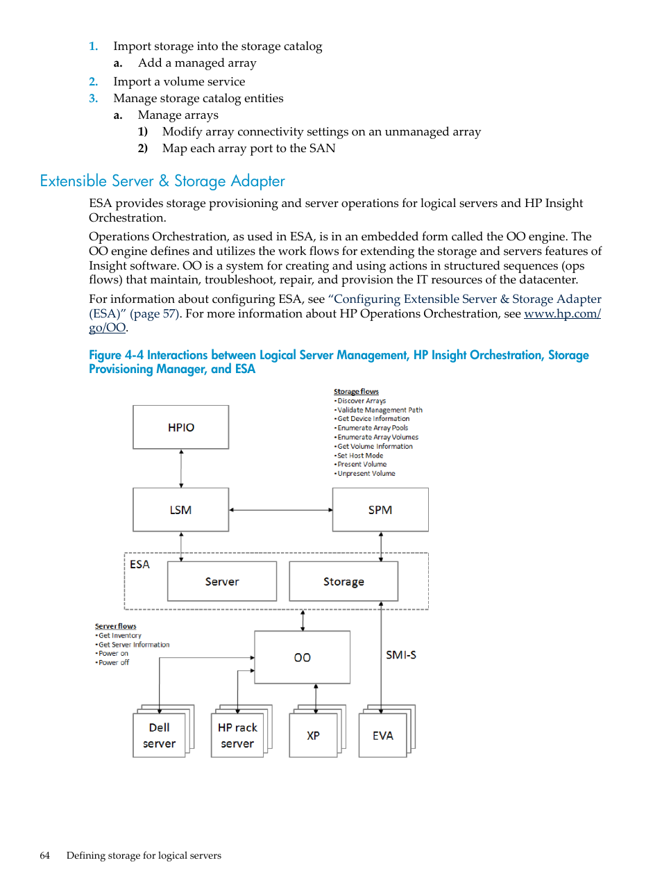 Extensible server & storage adapter | HP Matrix Operating Environment Software User Manual | Page 64 / 104