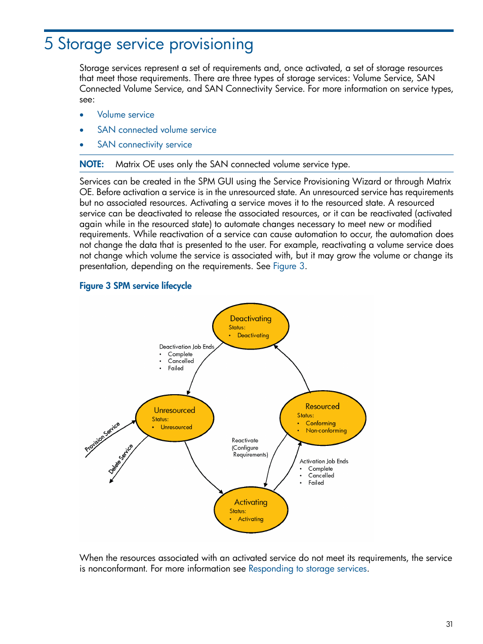 5 storage service provisioning | HP Matrix Operating Environment Software User Manual | Page 31 / 107