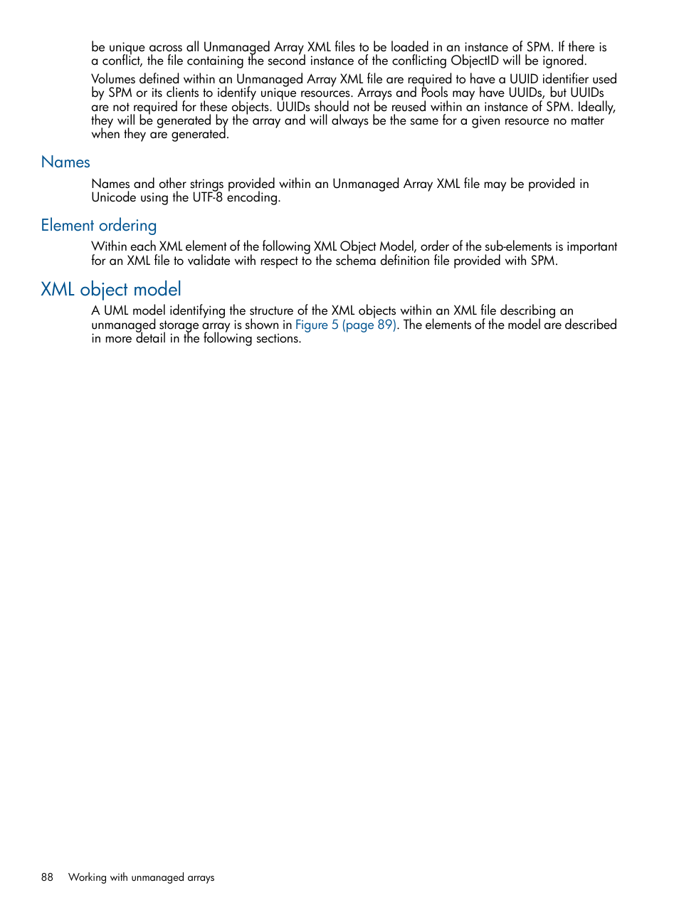 Names, Element ordering, Xml object model | Names element ordering | HP Matrix Operating Environment Software User Manual | Page 88 / 107