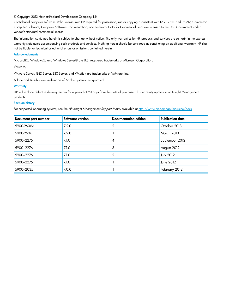 HP Matrix Operating Environment Software User Manual | Page 2 / 74