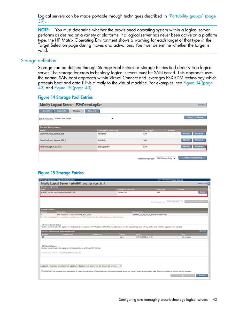 Storage definition | HP Matrix Operating Environment Software User Manual | Page 43 / 74