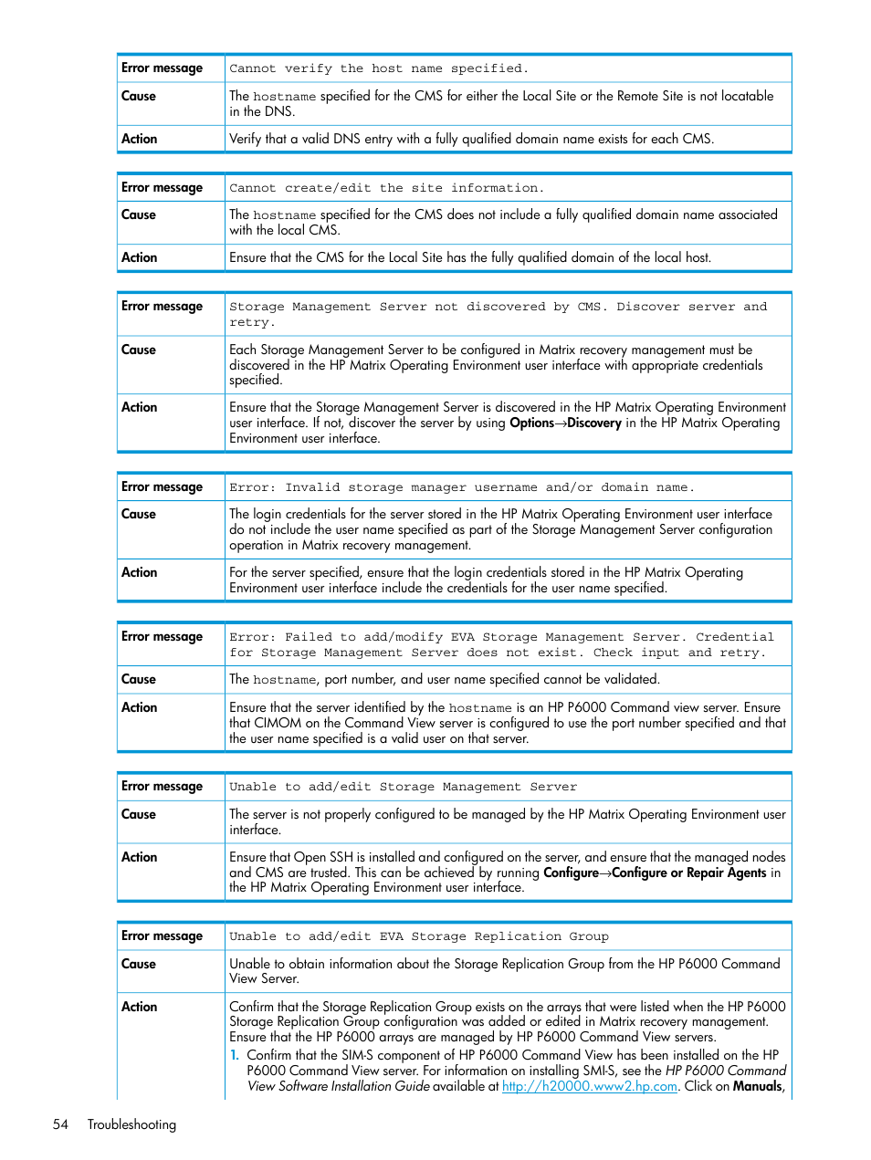 HP Matrix Operating Environment Software User Manual | Page 54 / 74