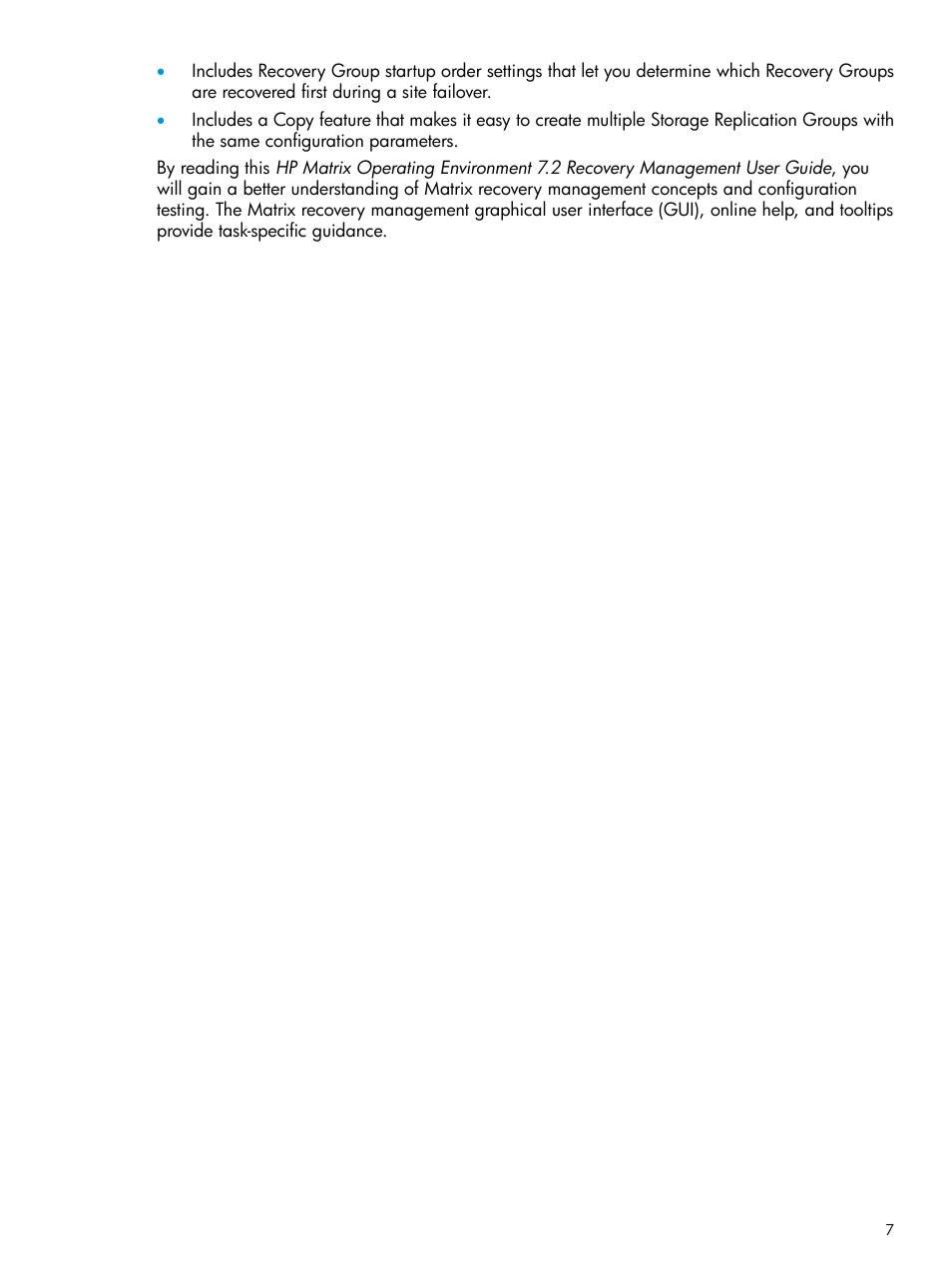 HP Matrix Operating Environment Software User Manual | Page 7 / 74