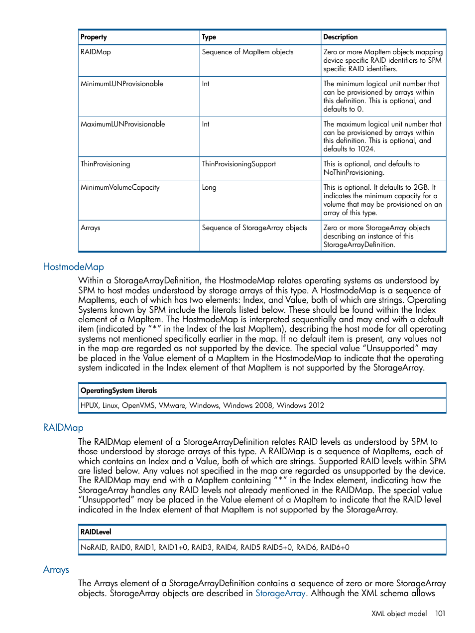 Hostmodemap, Raidmap, Arrays | Hostmodemap raidmap arrays | HP Matrix Operating Environment Software User Manual | Page 101 / 120