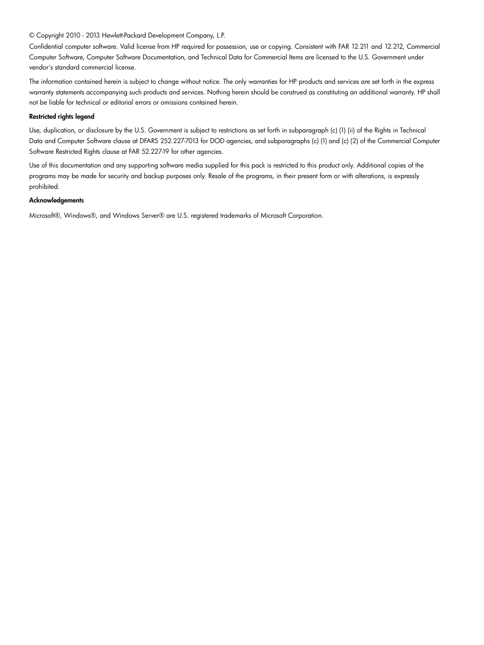 HP Matrix Operating Environment Software User Manual | Page 2 / 120