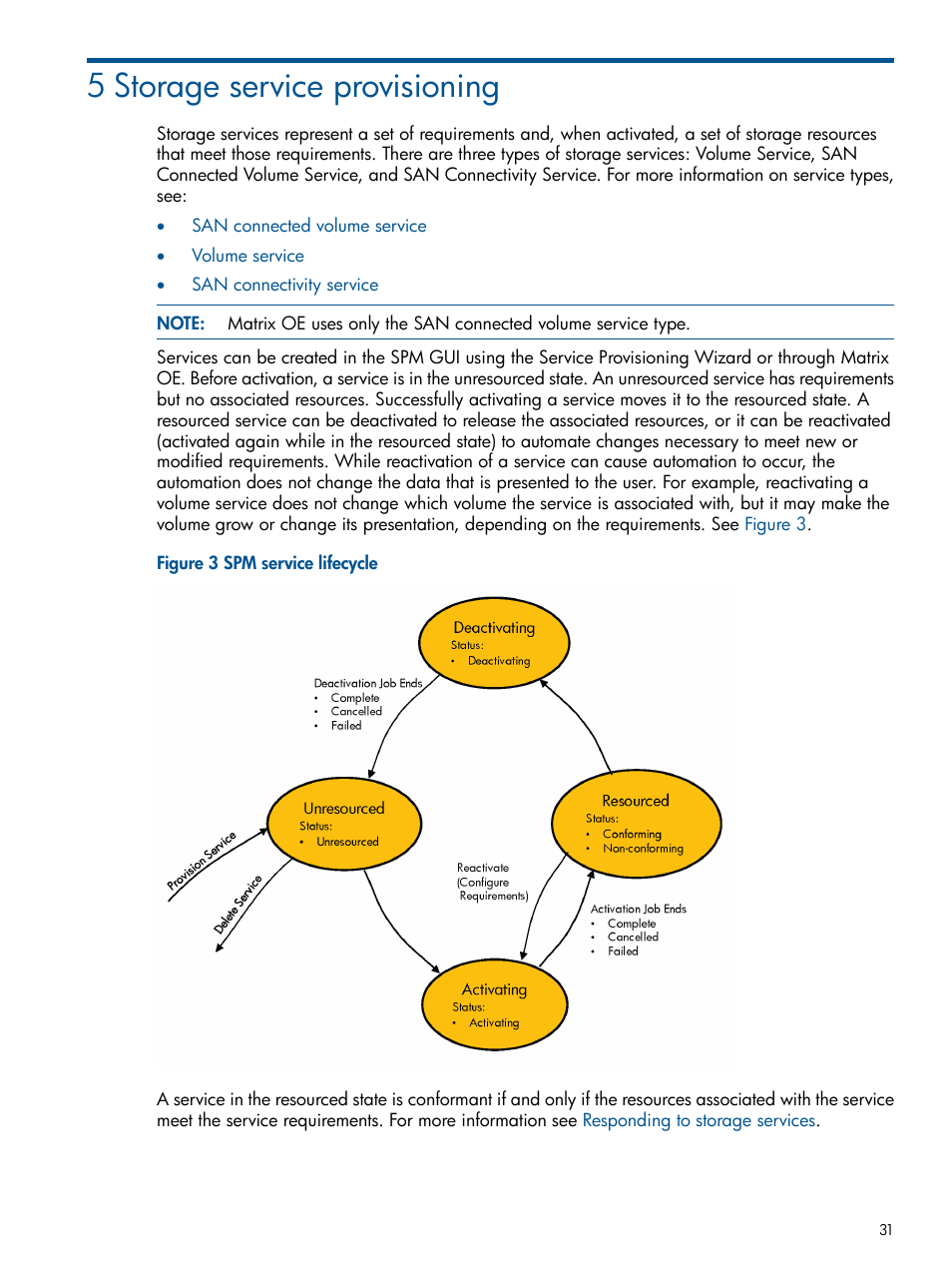 5 storage service provisioning | HP Matrix Operating Environment Software User Manual | Page 31 / 120