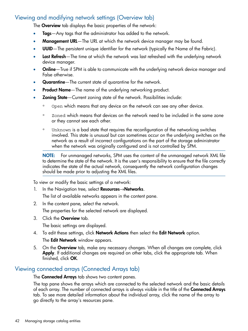 Viewing connected arrays (connected arrays tab) | HP Matrix Operating Environment Software User Manual | Page 42 / 120