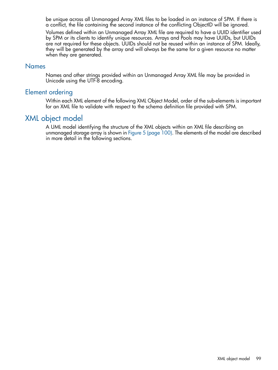 Names, Element ordering, Xml object model | Names element ordering | HP Matrix Operating Environment Software User Manual | Page 99 / 120