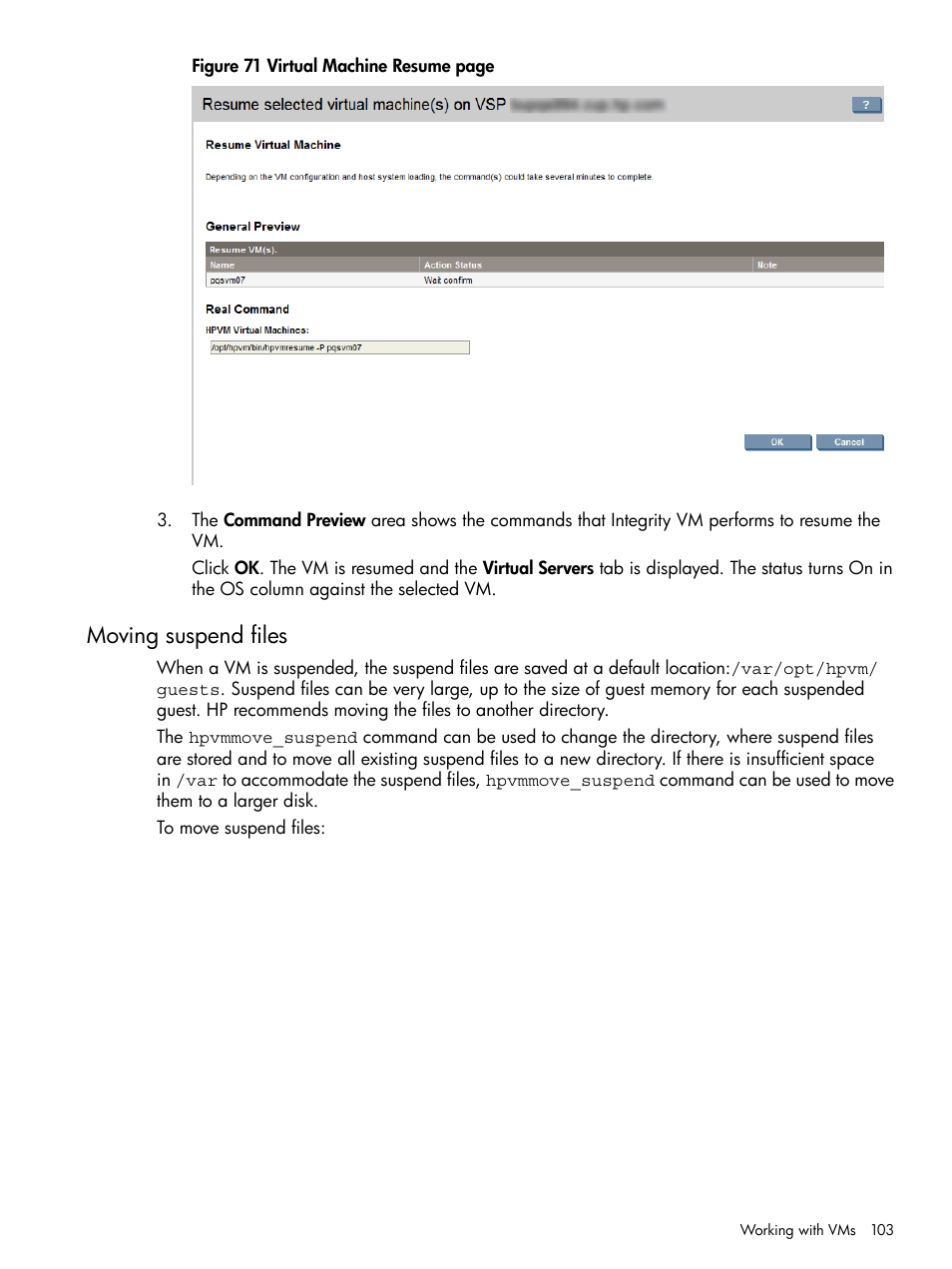 Moving suspend files | HP Matrix Operating Environment Software User Manual | Page 103 / 152