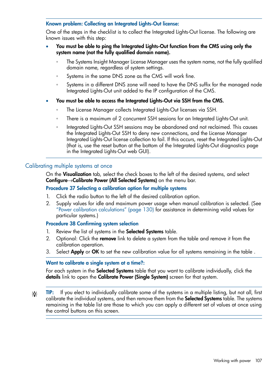 Calibrating multiple systems at once | HP Matrix Operating Environment Software User Manual | Page 107 / 189