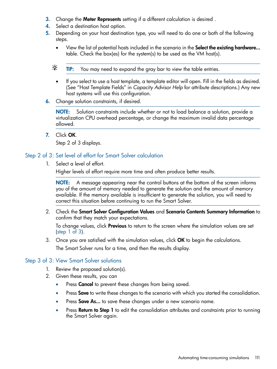 Step 3 of 3: view smart solver solutions | HP Matrix Operating Environment Software User Manual | Page 111 / 189