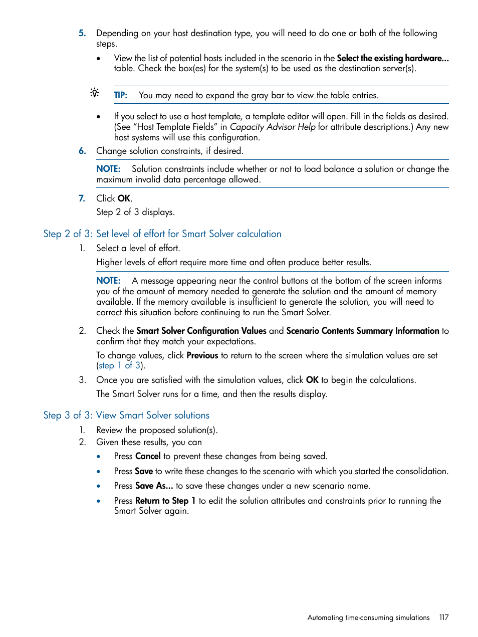 Step 3 of 3: view smart solver solutions | HP Matrix Operating Environment Software User Manual | Page 117 / 189