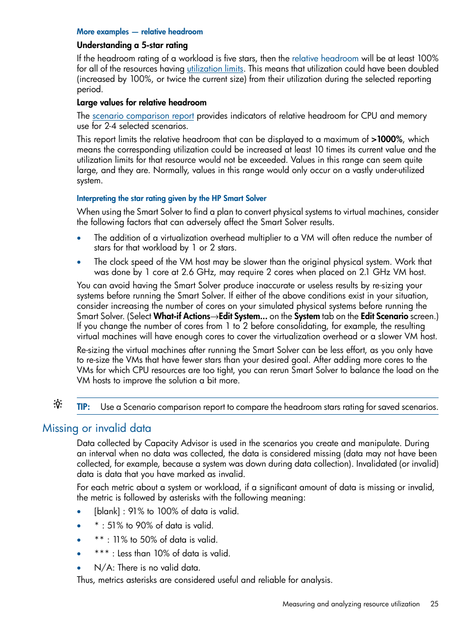 Missing or invalid data | HP Matrix Operating Environment Software User Manual | Page 25 / 189