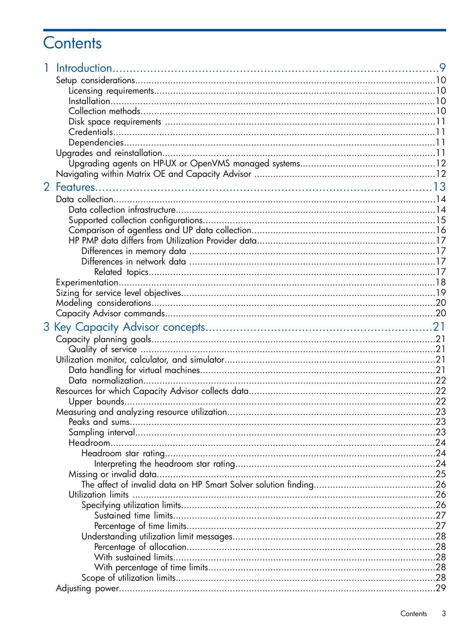HP Matrix Operating Environment Software User Manual | Page 3 / 189