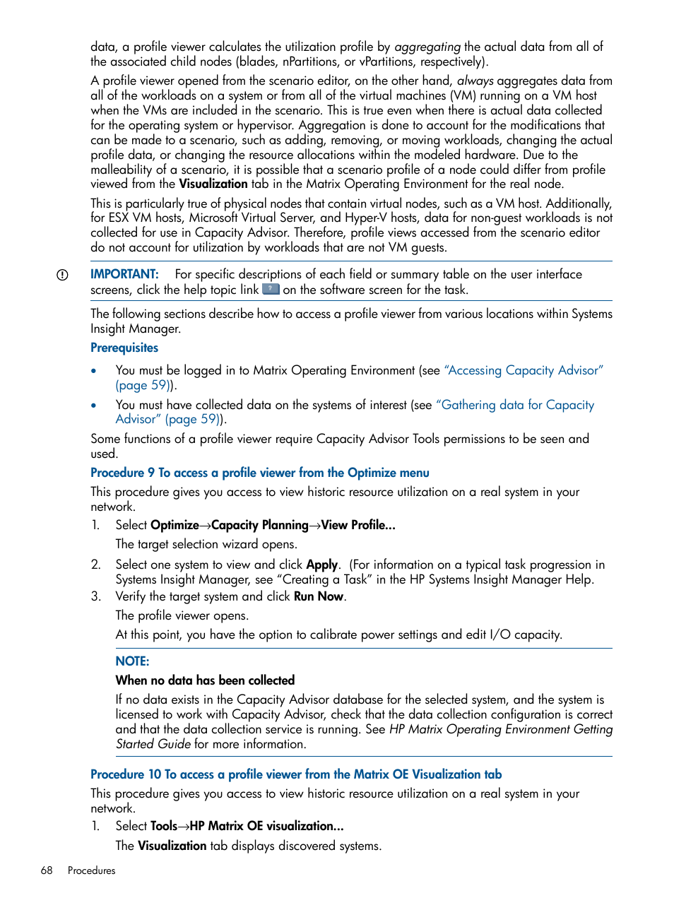 HP Matrix Operating Environment Software User Manual | Page 68 / 189