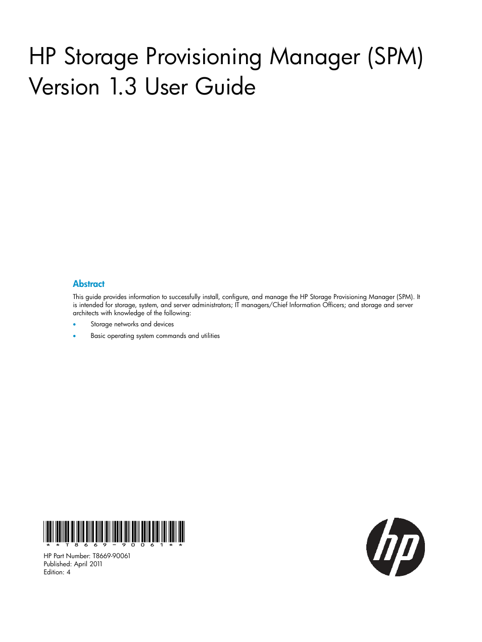 HP Matrix Operating Environment Software User Manual | 63 pages