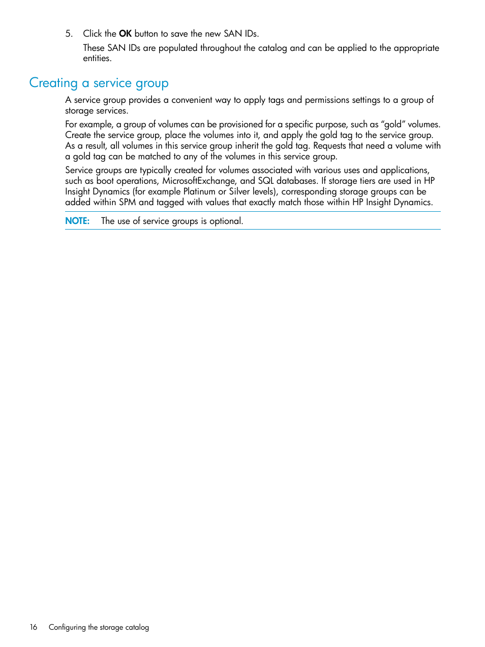 Creating a service group | HP Matrix Operating Environment Software User Manual | Page 16 / 63