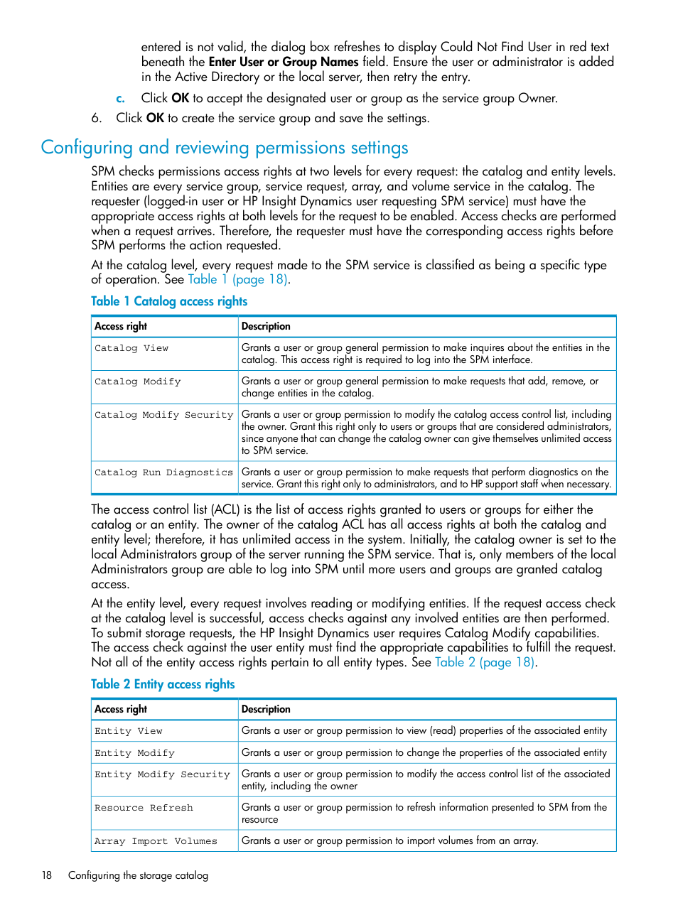 Configuring and reviewing permissions settings | HP Matrix Operating Environment Software User Manual | Page 18 / 63