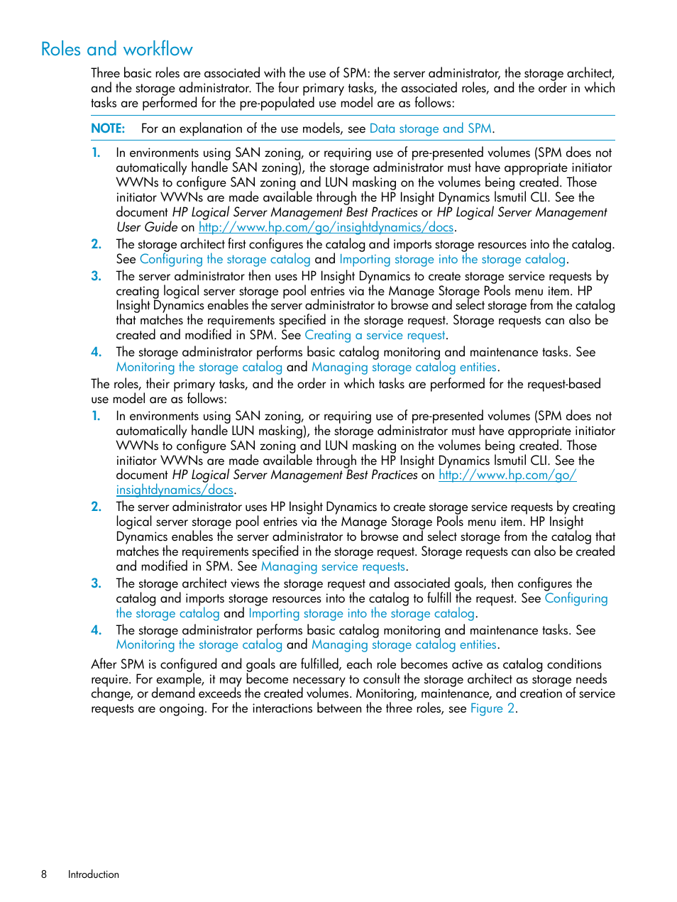 Roles and workflow | HP Matrix Operating Environment Software User Manual | Page 8 / 63