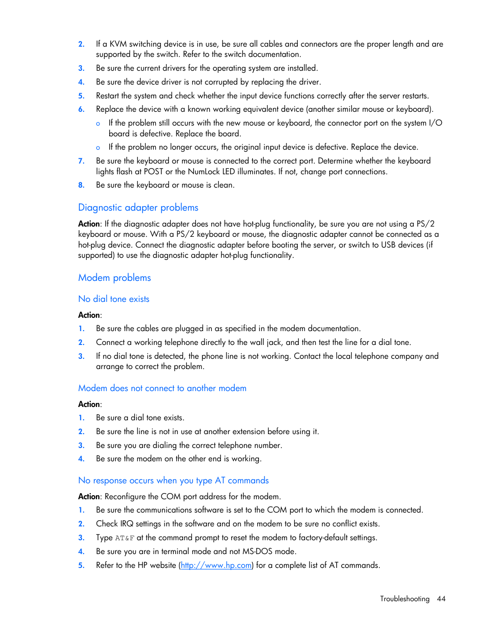 HP ProLiant DL145 G3 Server User Manual | Page 44 / 81