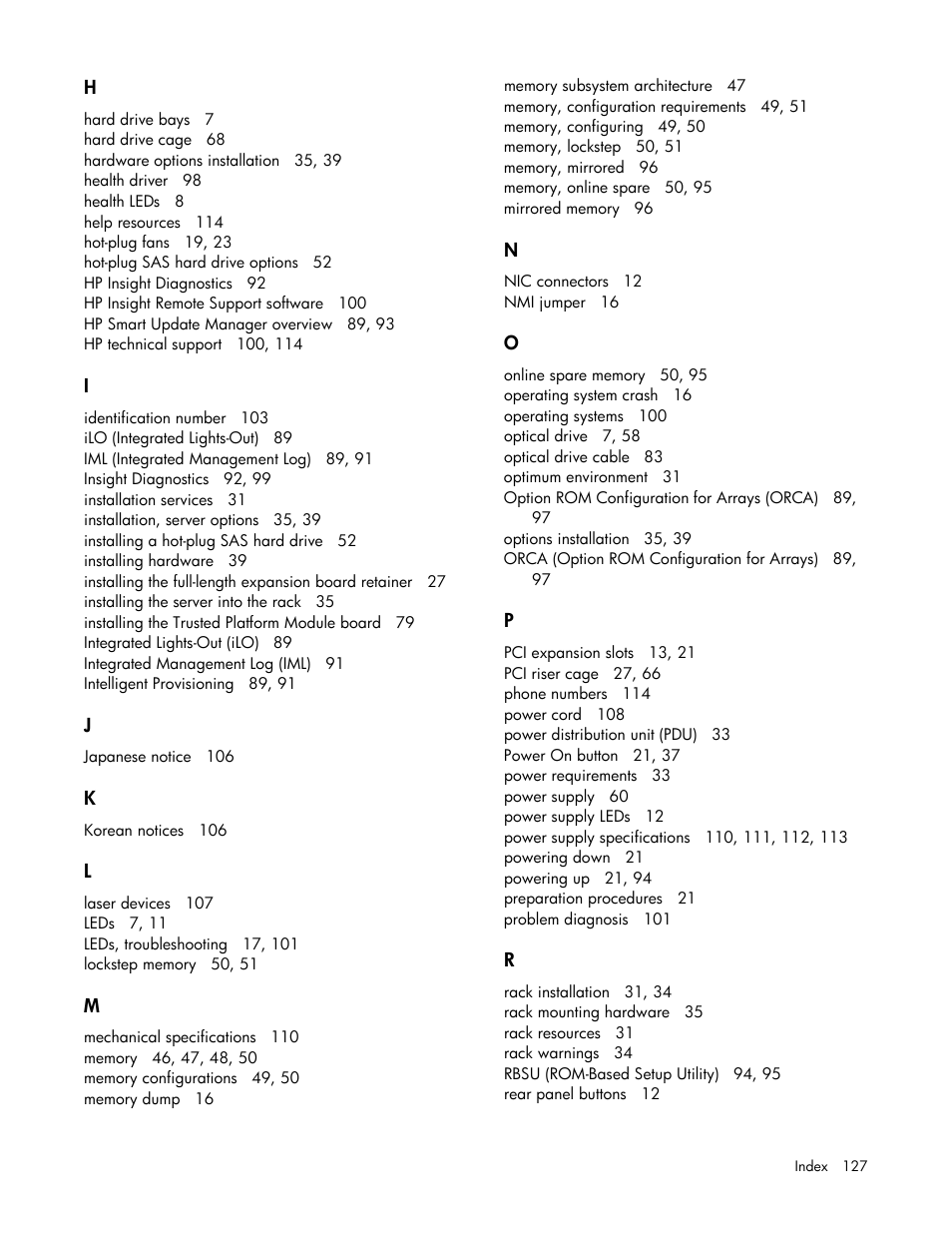 HP ProLiant DL380 Server User Manual | Page 127 / 128