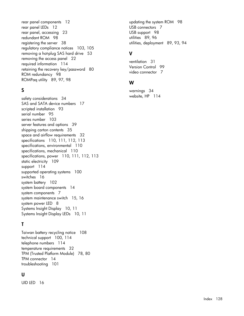 HP ProLiant DL380 Server User Manual | Page 128 / 128