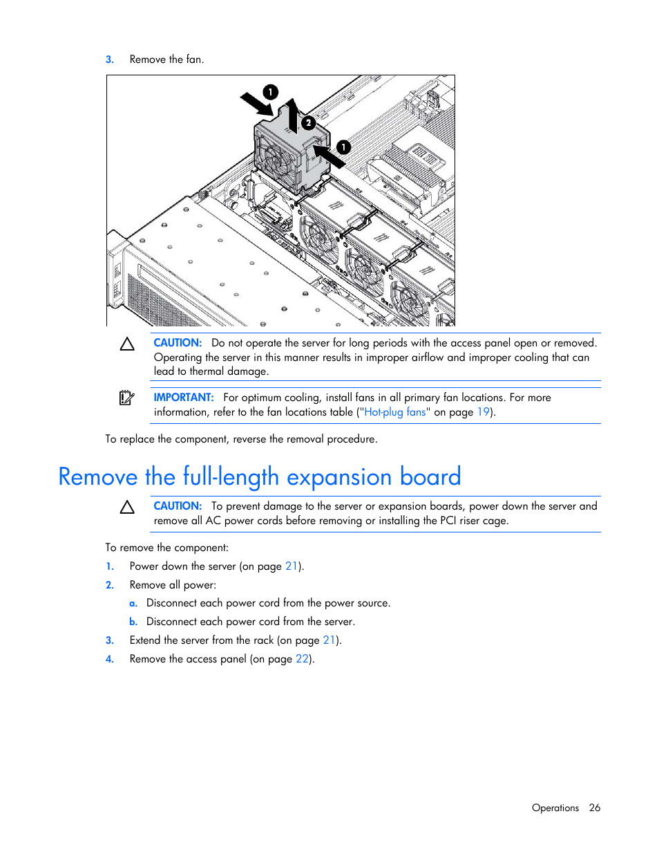 Remove the full-length expansion board | HP ProLiant DL380 Server User Manual | Page 26 / 128