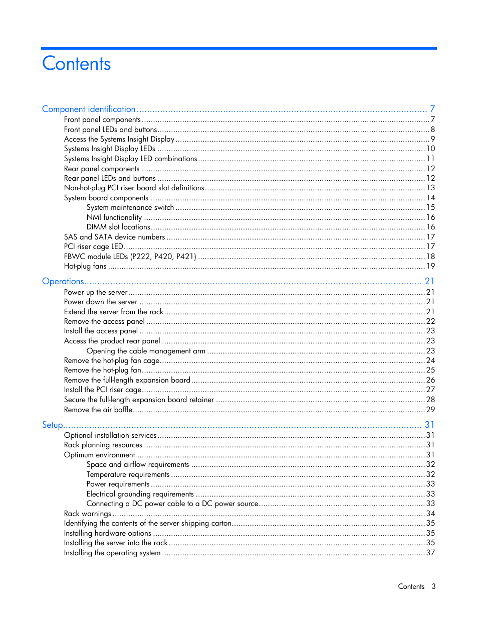 HP ProLiant DL380 Server User Manual | Page 3 / 128