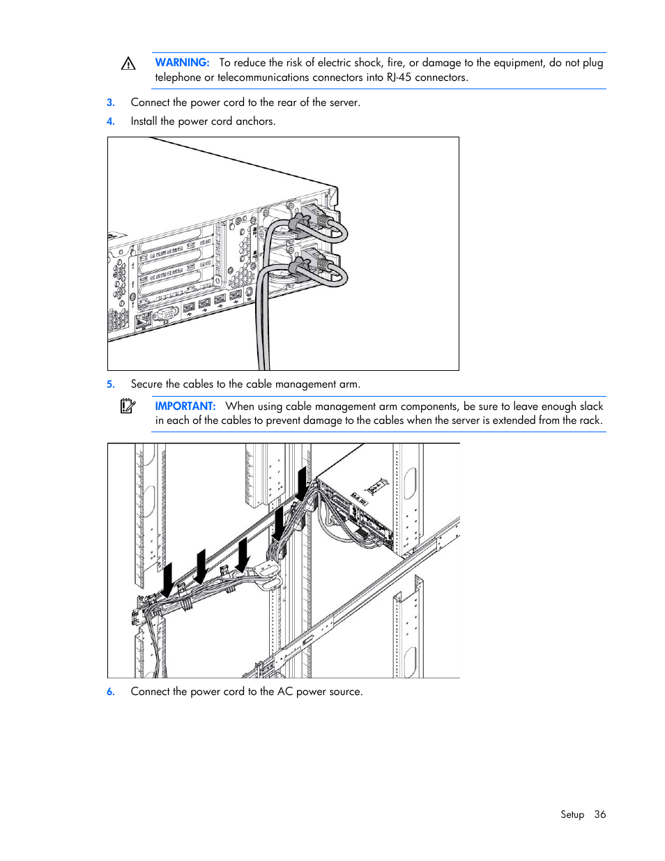 HP ProLiant DL380 Server User Manual | Page 36 / 128