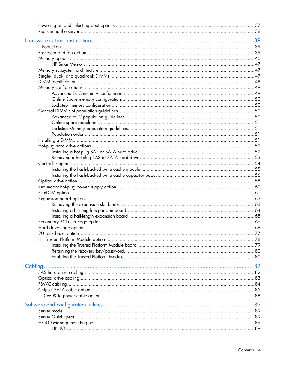 HP ProLiant DL380 Server User Manual | Page 4 / 128