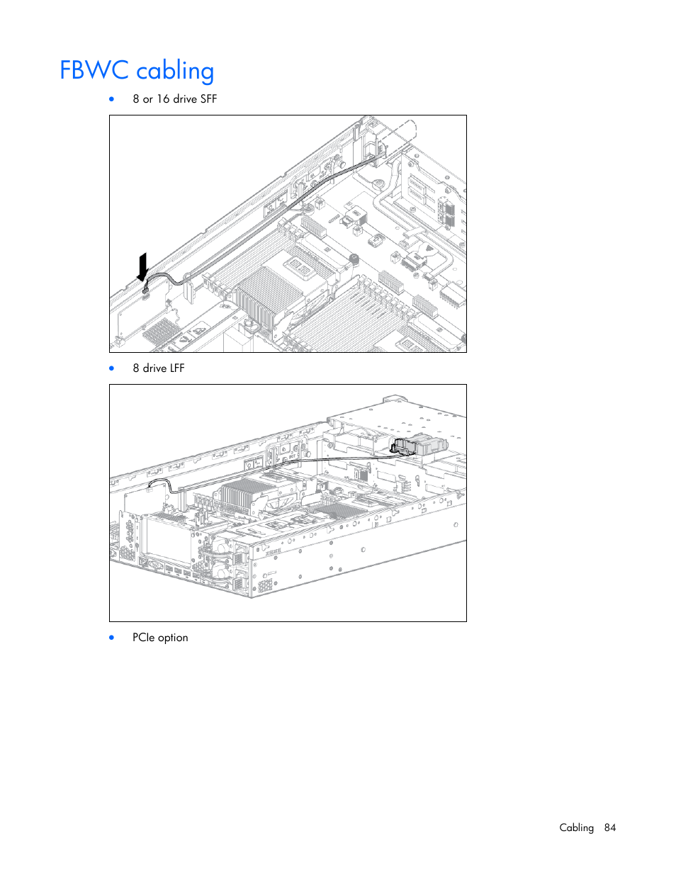 Fbwc cabling | HP ProLiant DL380 Server User Manual | Page 84 / 128