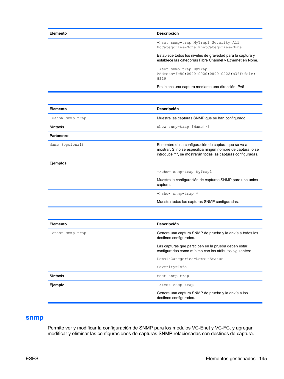 Snmp | HP Módulo de conexión virtual HP FlexFabric de 10 Gb24 puertos para BladeSystem clase-c User Manual | Page 152 / 268