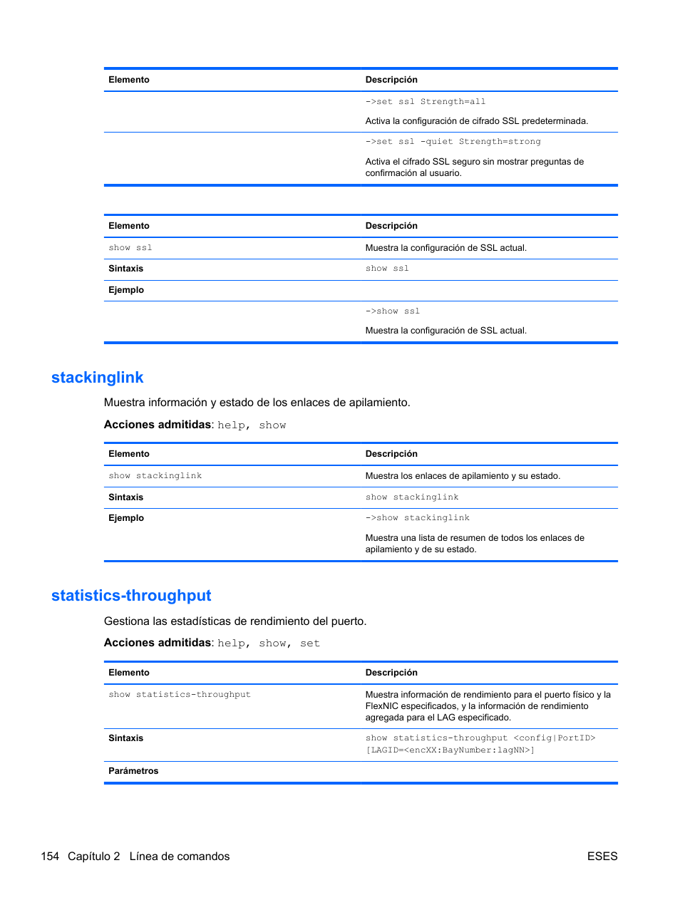 Stackinglink, Statistics-throughput, Stackinglink statistics-throughput | HP Módulo de conexión virtual HP FlexFabric de 10 Gb24 puertos para BladeSystem clase-c User Manual | Page 161 / 268