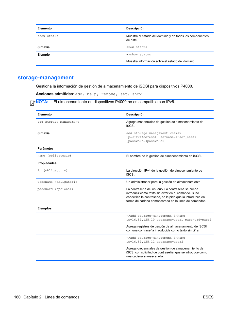 Storage-management | HP Módulo de conexión virtual HP FlexFabric de 10 Gb24 puertos para BladeSystem clase-c User Manual | Page 167 / 268