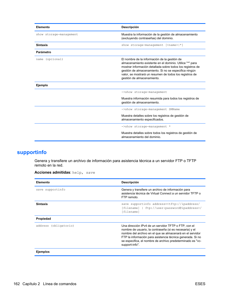 Supportinfo, Tinfo | HP Módulo de conexión virtual HP FlexFabric de 10 Gb24 puertos para BladeSystem clase-c User Manual | Page 169 / 268