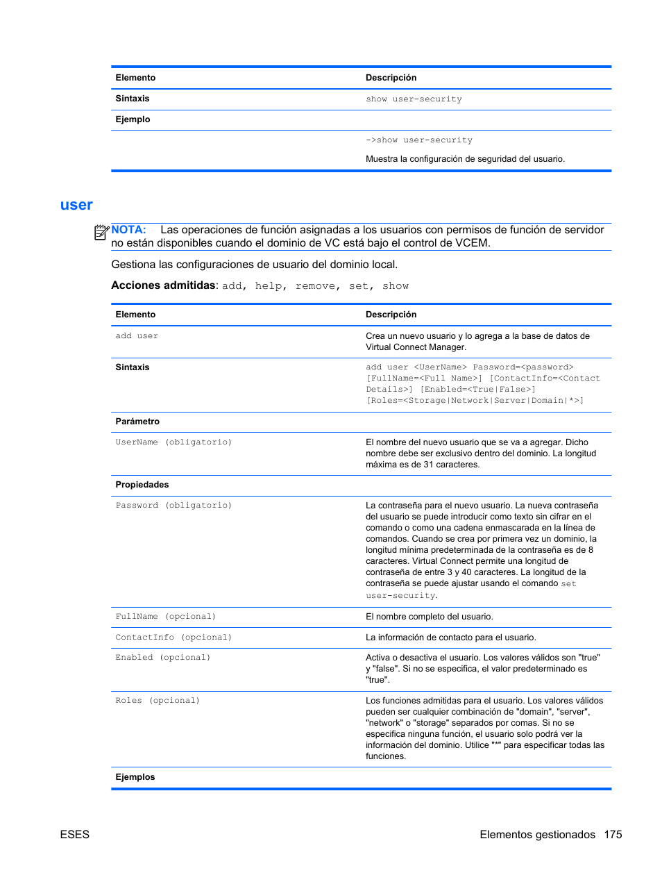 User | HP Módulo de conexión virtual HP FlexFabric de 10 Gb24 puertos para BladeSystem clase-c User Manual | Page 182 / 268