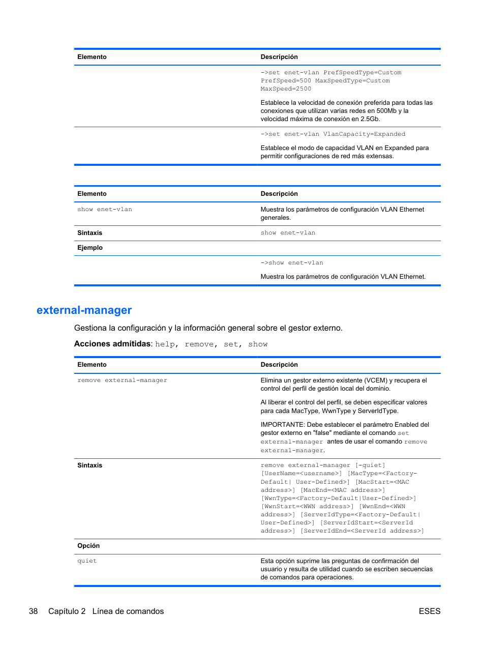 External-manager, Ager | HP Módulo de conexión virtual HP FlexFabric de 10 Gb24 puertos para BladeSystem clase-c User Manual | Page 45 / 268