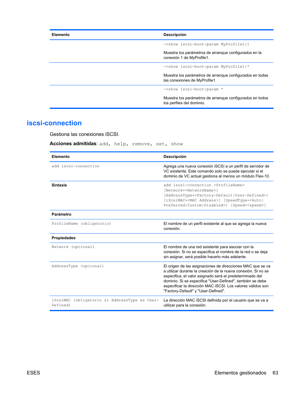 Iscsi-connection, Tion | HP Módulo de conexión virtual HP FlexFabric de 10 Gb24 puertos para BladeSystem clase-c User Manual | Page 70 / 268