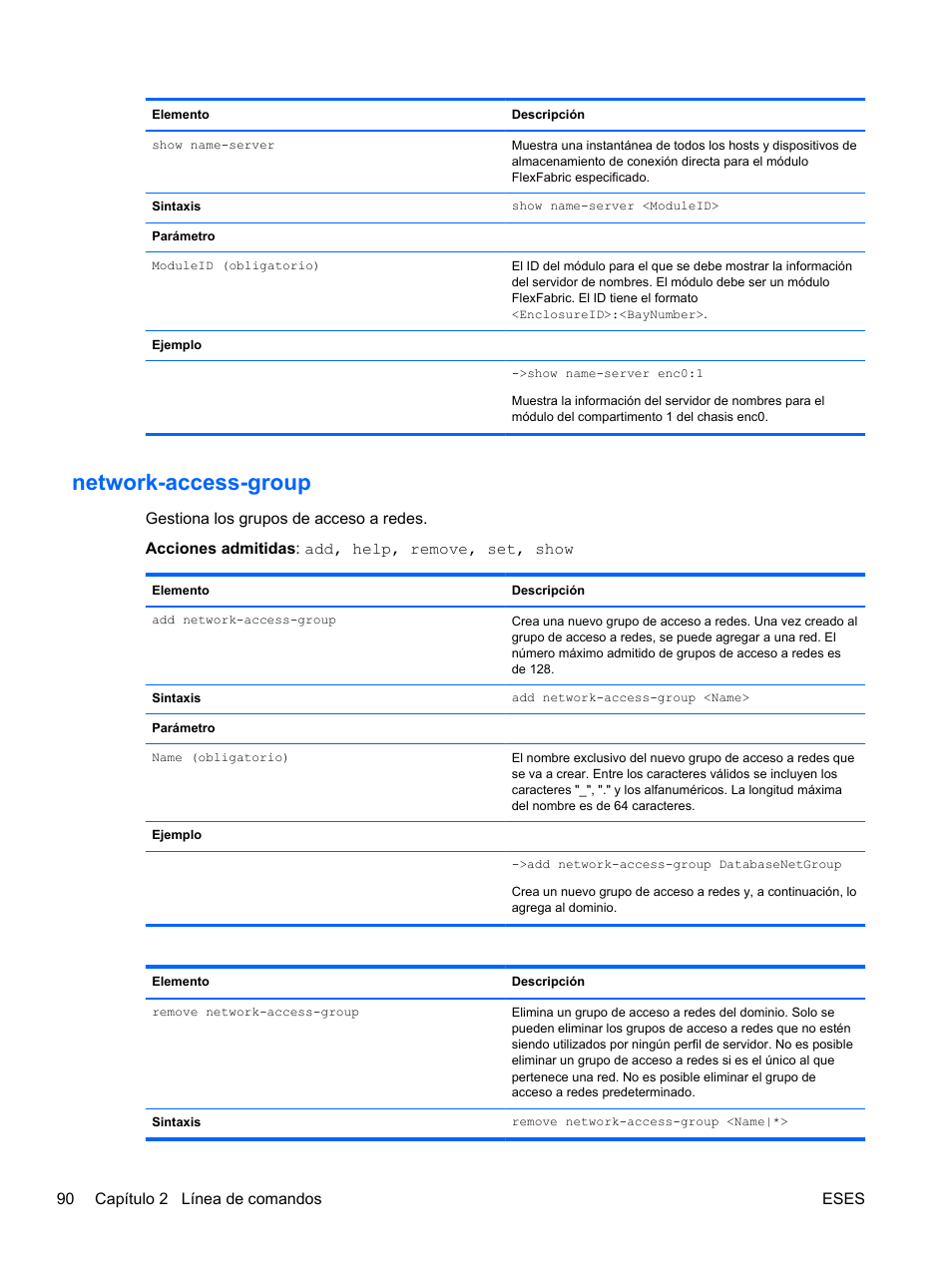 Network-access-group | HP Módulo de conexión virtual HP FlexFabric de 10 Gb24 puertos para BladeSystem clase-c User Manual | Page 97 / 268